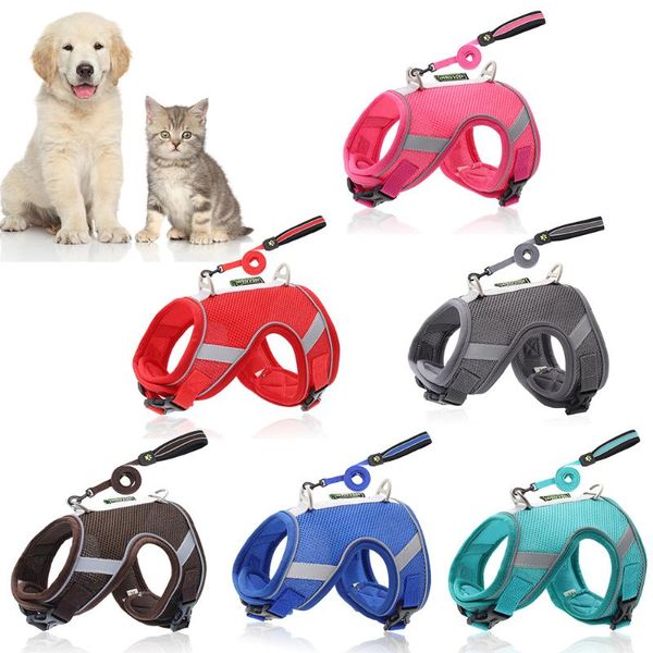 

dog collars & leashes small medium dogs cat harnesses reflective with rope outdoors cats and walking safety comfortable suit for chihuahua p