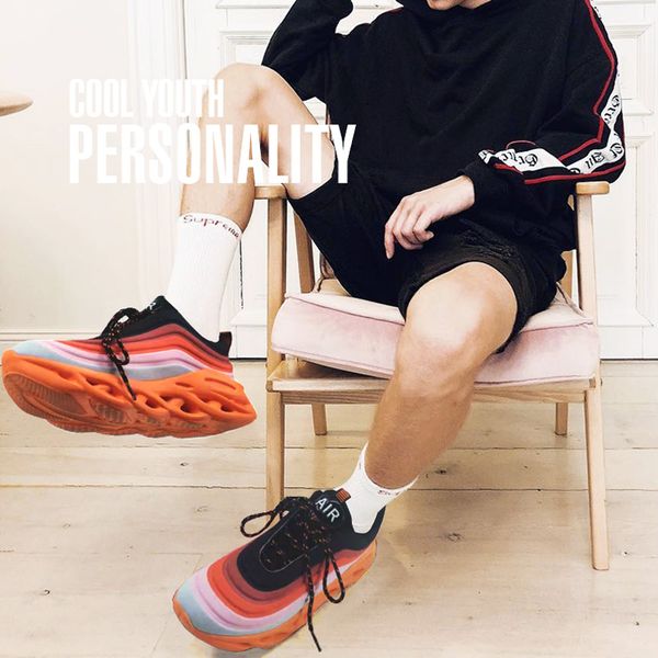 

2021 fashion mens running shoes code: 99-2106 orange black white blue green trainers sneakers big size 46