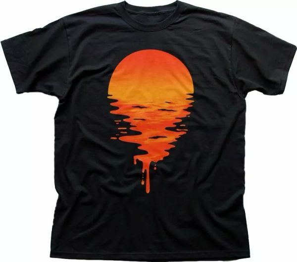 

sunset sunrise sun space sea long & short sleeve black t-shirt 9329, White;black