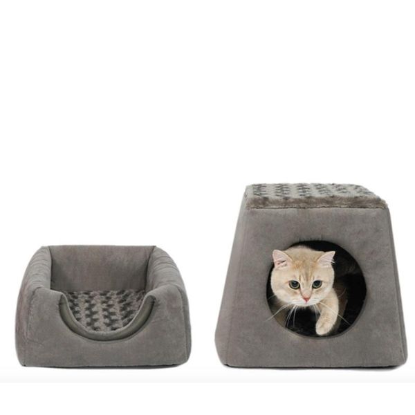 

lovely warm soft cat bed house foldable winter pet dog nest summer round small home mats supplies kennels & pens