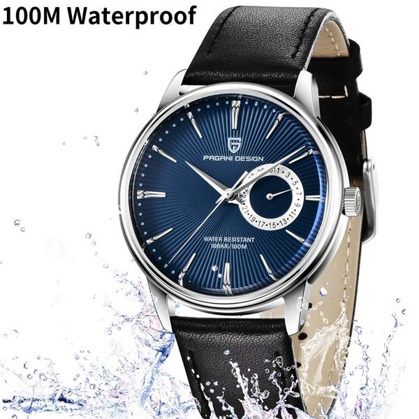 

wristwatches 2021 pagani design men's watches luxury quartz watch men wrist mens blue business waterproof clock man relojes hombre, Slivery;brown