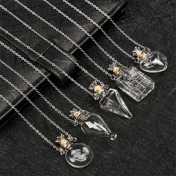 Collane a sospensione Openble Water Drop Heart Catena in acciaio Memoriale Memoriale Essenziale Gioielli Gioielli Glassa Glassa Vial Necklace NKAT NKAT