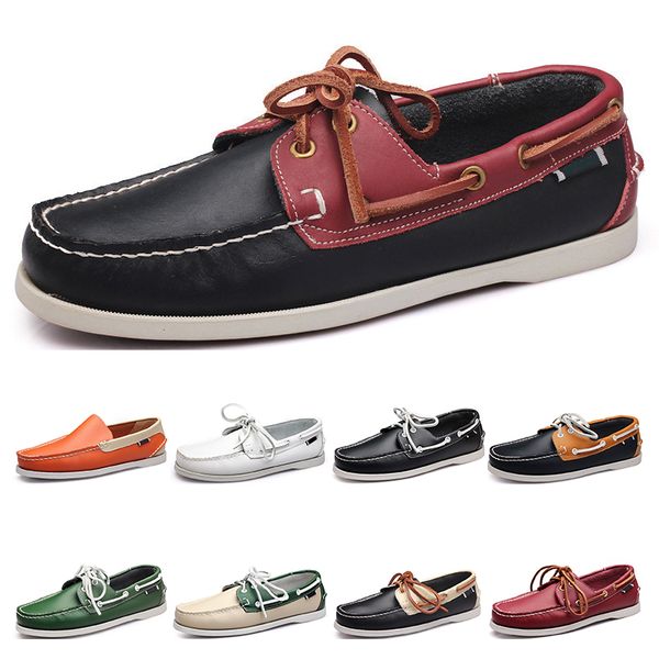 

ten mens casual shoes leather british style black white brown green yellow red fashion outdoor comfortable breathable