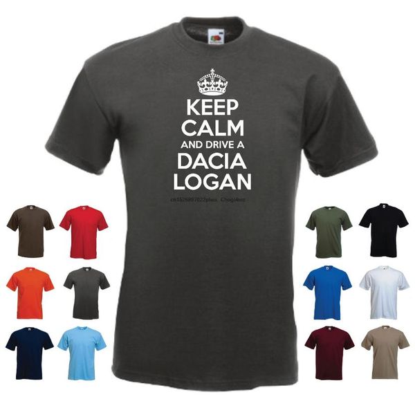 

men's t-shirts 'keep calm and drive a dacia logan' car birthday gift funny t-shirt, White;black