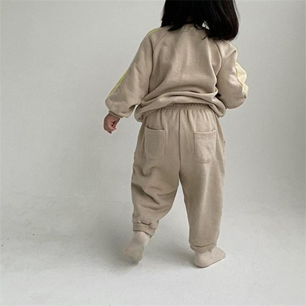 

clothing sets 2021 children's autumn products boys' suits loose simple letters casual cotton sweater trousers girls', White
