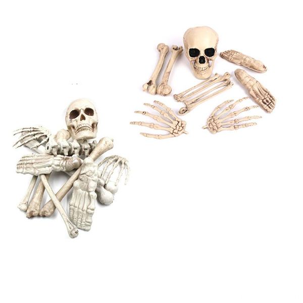 

skeleton halloween prop plastic lifelike human bones skull figurine for halloween party decoration home garden horror prop