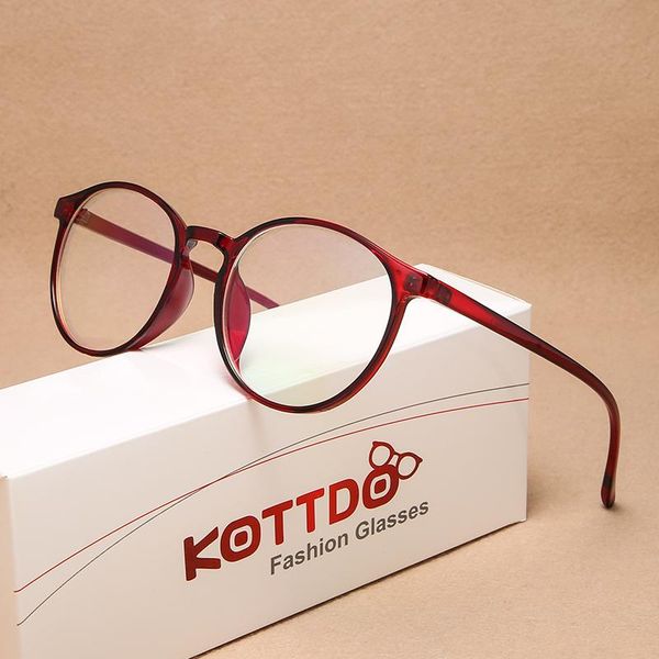 

fashion sunglasses frames kottdo women's retro plastic round frame glasses 2021 men's classic transparent prescription, Black
