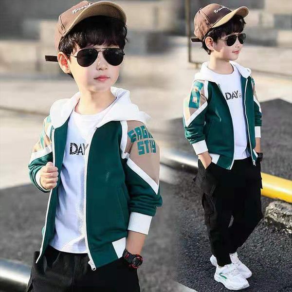 

3 4 5 6 7 8 9 10 year spring autumn baby boy outwear long sleeve jackets coat cartoon letter, Blue;gray