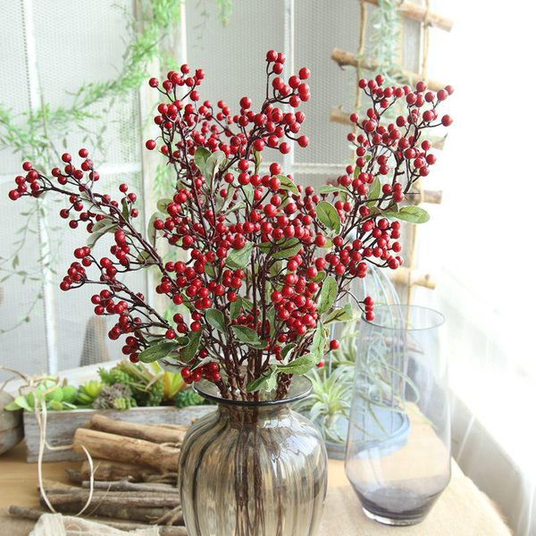 

decorative flowers & wreaths christmas berry fake artificial berries simulation fruits for home wedding diy accessories