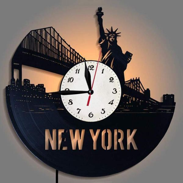 

wall clocks creative fashion simple american city york statue of liberty clock family living room art decoration