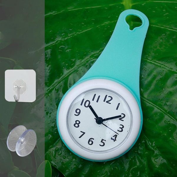 

wall clocks mute bathroom waterproof and anti-fog suction cup clock fashion railing towel rack without battery