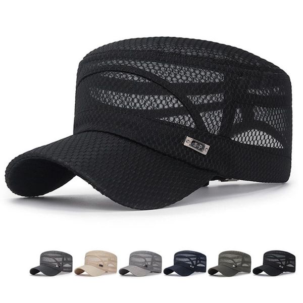 

wide brim hats summer mesh flat hat casual breathable hollow out shading net caps ladies outdoor sun protection men, Blue;gray