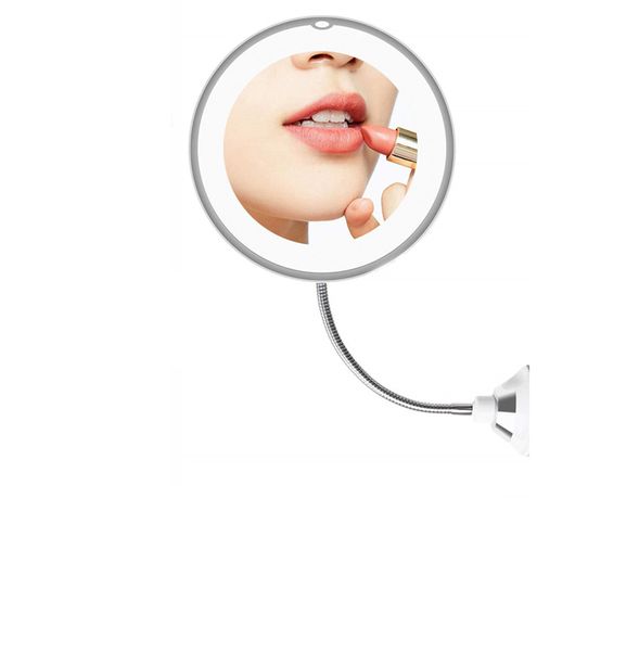 

2021 magnification makeup mirror led suction cup with gooseneck lengthened metal hose 360 degree rotation compact mirrors