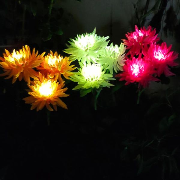 

lawn lamps 2pcs led solar light simulation chrysanthemum flower outdoor waterproof garden stakes yard art for home courtyard
