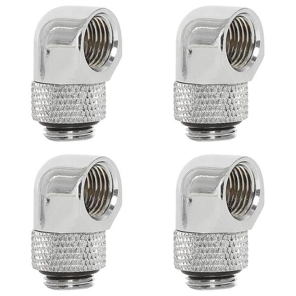 

nickel-plated brass silver chrome g 1/4 inch male to female 90 degree rotary fitting adapter for pc water cooling keyboards