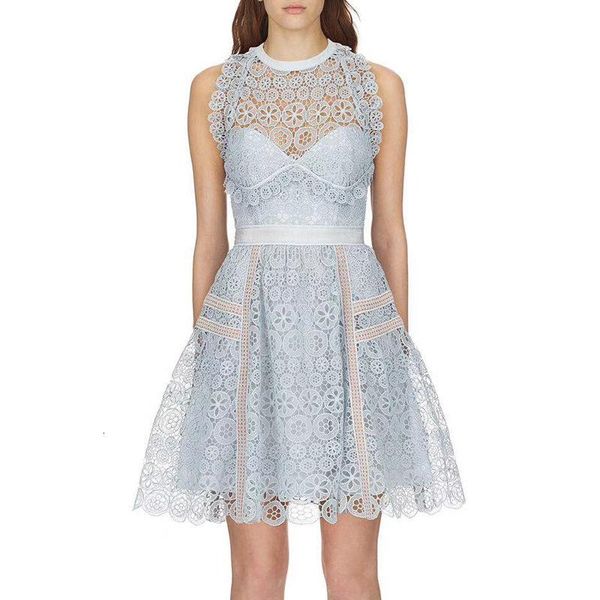 

casual dresses sleeveless lace dress for women hollow out crochet halter slim short party , outdoor streetwear, Black;gray
