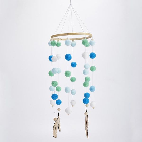 

decorative objects & figurines kids bamboo durable cute hanging felt ball home craft lightweight living room po props toy wind chimes decora