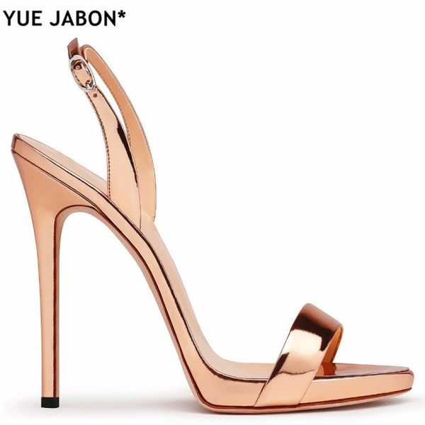 

rose gold 12cm high heels women brands style ladies classic back strap red black nude stilettos shoes summer sandals dress