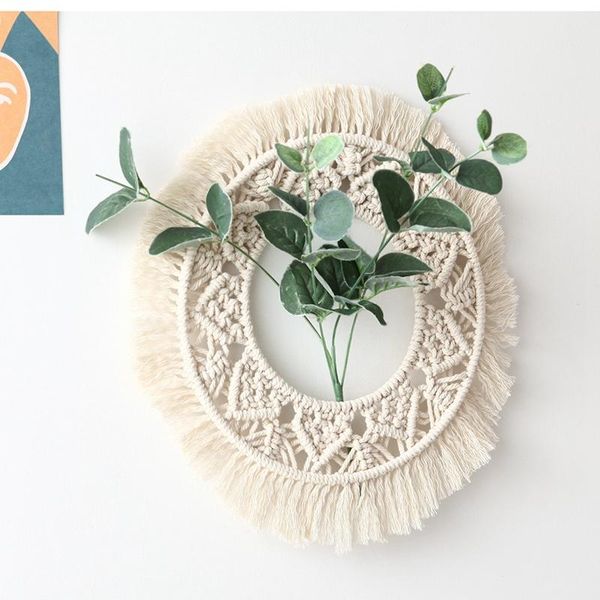 

bohemian wall mirror frame tapestry handmade woven macrame backdrop for home living room decor tapestries