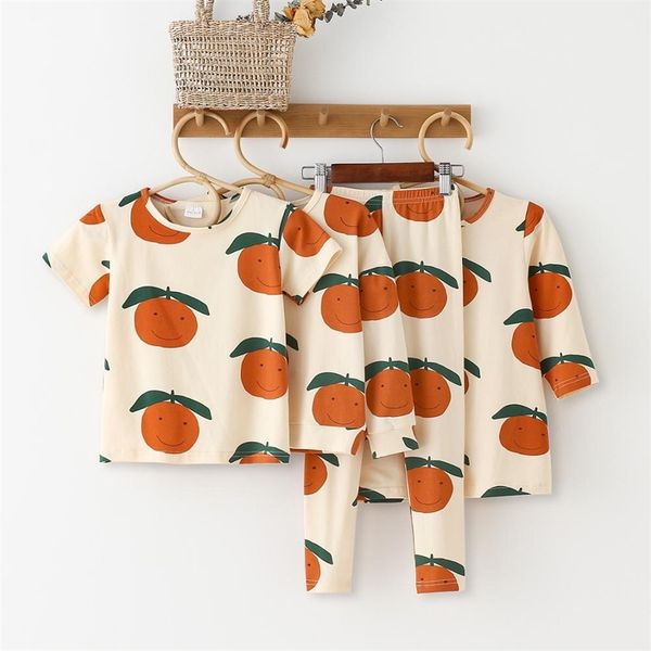 

toddler boy girl clothes family matching cotton casual t-shirt + dresses orange baby romper legging kids tees 210726, White