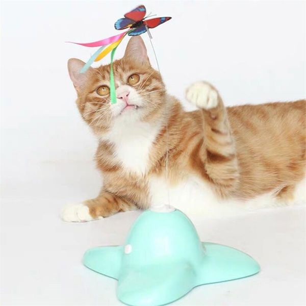 

cat toys funny exercise electric flutter rotating kitten chasing teaser interactive bug butterfly toy
