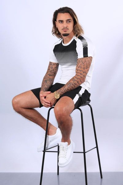 

men's tracksuits world cup basketball sportswear casual tennis suit tracksuit gradient short-sleeved t-shirt shorts two-piece, Gray