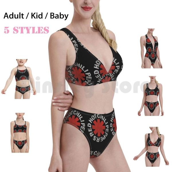 

women's swimwear logo swimsuit bikini padded high waist band music, White;black