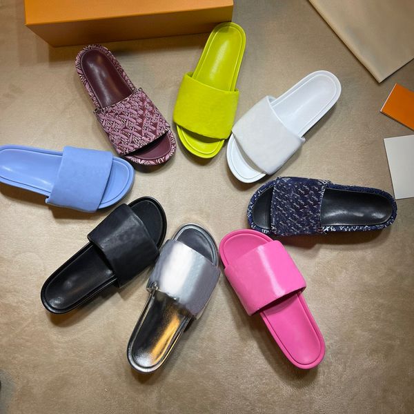 

2021 fashion sandals luxury women slippers sandal designer lady shoes brand woman shoe flat slipper, Black