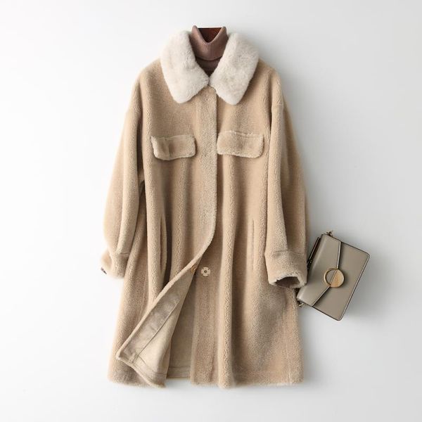 

women's fur & faux 2021 lhx coats for women winter coat, Black