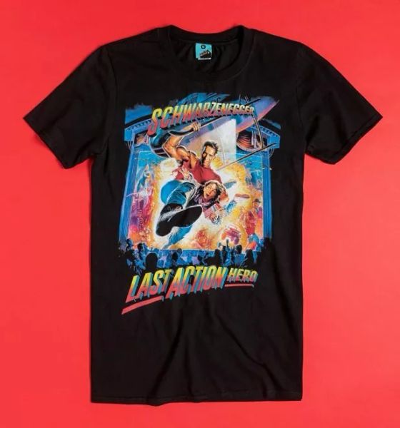 

last action hero movie poster black t-shirt, White;black