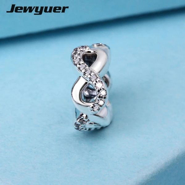 Otantik 925 Ayar Gümüş Takı Sonsuz Aşk Uzay Charm Charms Avrupa Pandora Tarzı Jewellry Bilezikler Kolye DIY 792101CZ Uyar