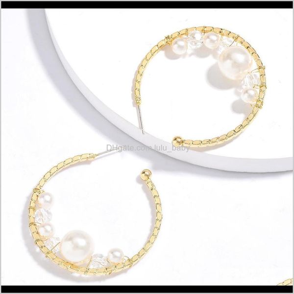 Charm Jewelry Drop Delivery 2021 Net Red Ins Style Personality Lega a forma di C Imitazione di perle Orecchini in acrilico Moda donna All-Match Earr