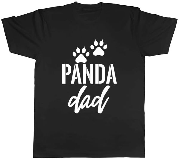

panda dad mens t-shirt tee, White;black
