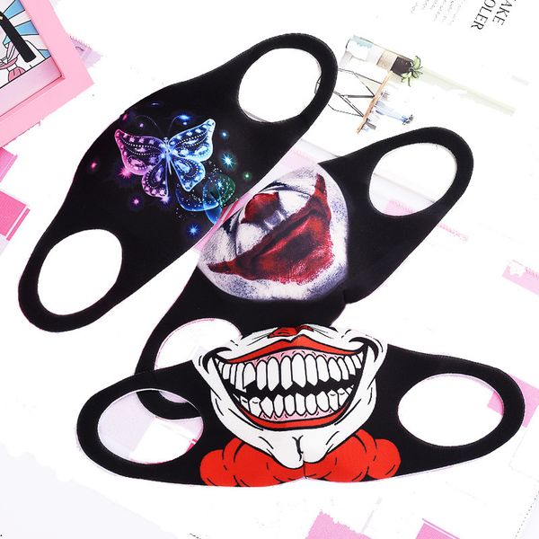 

printing two mainstream dimensional non skull dark black men's and women's fashion personalized korean net red sponge mask