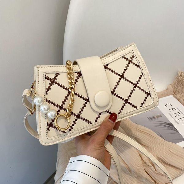 

evening bags small thread messenger for women 2021 diamond lattice crossbody bag chain tote handbag female leather shoulder underarm