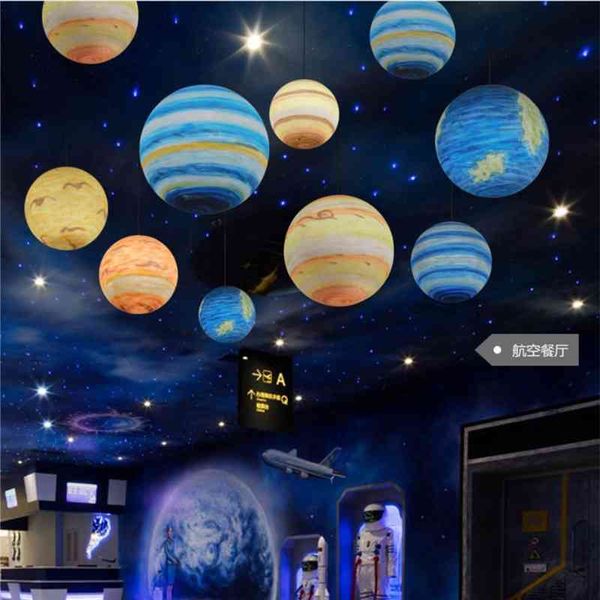

planet chandelier star sky planet mall hall kindergarten playground moon art outdoor spherical lamp
