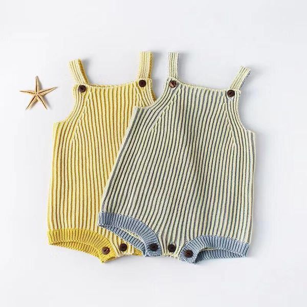 

jumpsuits spring autumn toddler baby boys girl romper cotton sleeveless knitted infant girls jumpsuit clothes, Blue