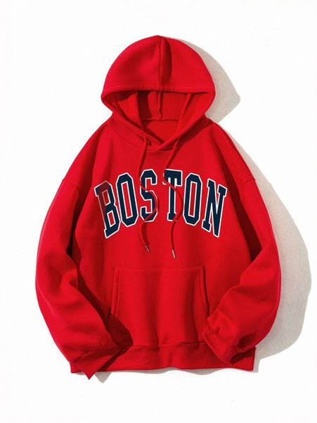 

letter graphic drawstring thermal lined hoodie s6f6#, White;black