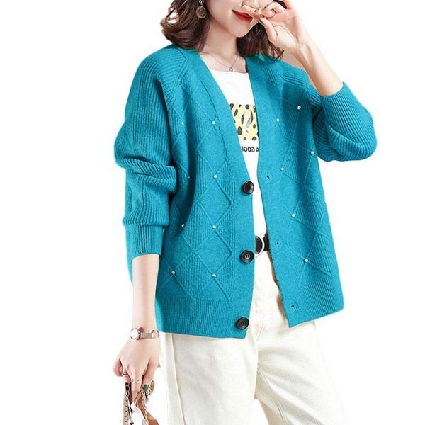 

knits knitted women short autumn sweater coat crop cardigan, White