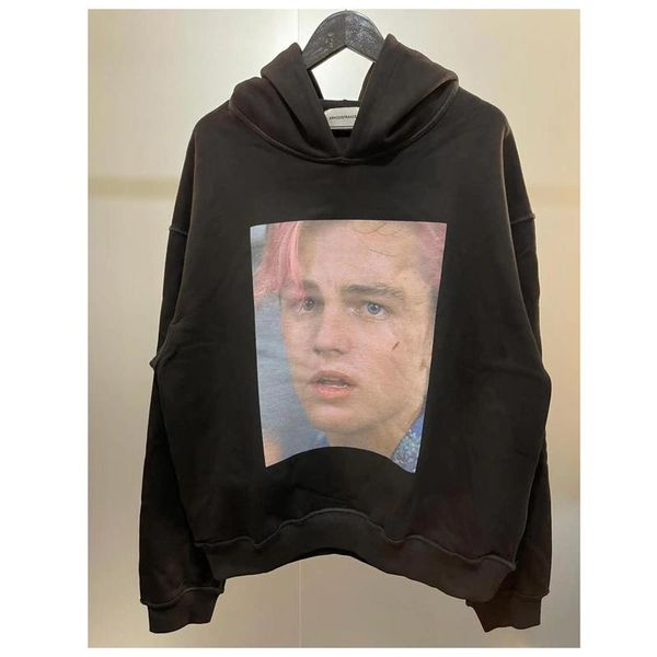 

men's hoodies & sweatshirts arnodefrance colorful reflective letter printed hoodie head portrait loose off-shoulder and women's, Black