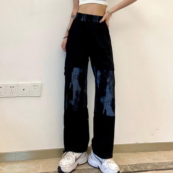 

women's pants & capris harajuku cyber y2k fashion japanese pattern hip hop wide leg women men casual streetwear elastic waist jogger, Black;white