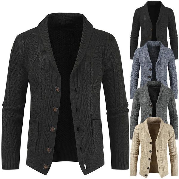 

men's sweaters 2021 autumn winter simple pure color casual cardigan sports sweater loose plus size street style men, White;black
