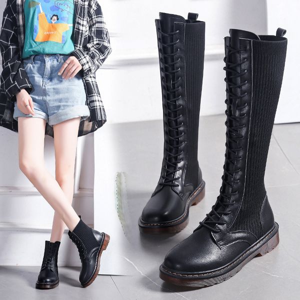 

womens shoes winter women boots warm fur plush lady mid calf shoes lace up fashion patchwork black boots for women