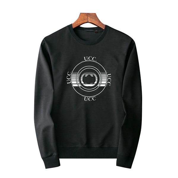 

men's hoodies 21 autumn and winter new classic record printing round neck long-sleeved sweater m-3xl, Black