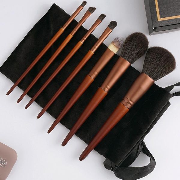 

pieces of wooden makeup brushes set profesional