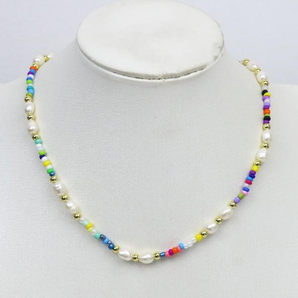 

pendant necklaces 5 pcs colorful beaded strand necklace handmade chocker jewelry accessories gift 9966, Silver