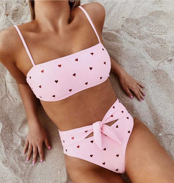 

2021ins new swimsuit hollow print high waist bikini women, White;black