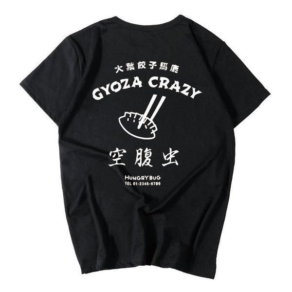 

men's t-shirts anime dorohedoro cosplay t-shirt casual men short-sleeve cotton gyoza crazy logo, White;black