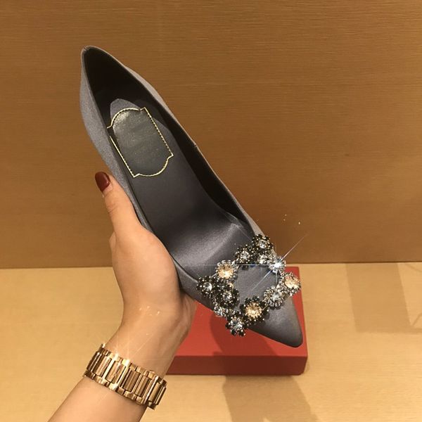 

women temperament sandals genuine leather womens sandal 10cm highs heels shoes with drill decoration shining fashion popular woman shoe size, Black