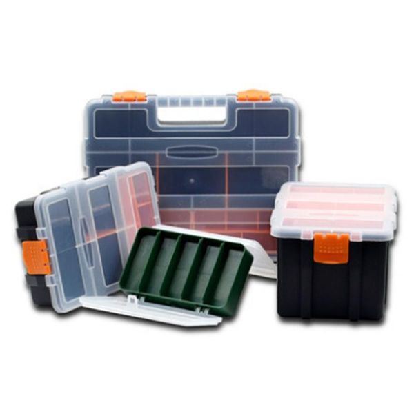 

storage boxes & bins 1pcs double-sided parts box plastic screw component portable